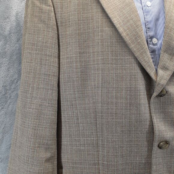 Harold Powell Blazer Mens 42R Beige Silk Linen Wool Sports Coat Jacket 3 Buttons - Picture 10 of 15